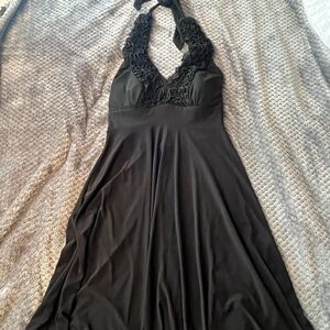 Women’s black halter dress